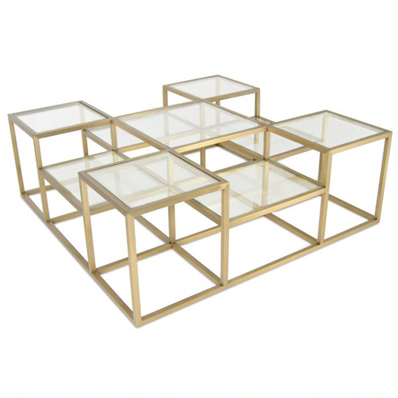 Кофейный стол Elodia Coffee Table Прозрачное Стекло матовое золото Кофейный стол Elodia Coffee Table Прозрачное Стекло матовое золото в Челябинске | Loft Concept