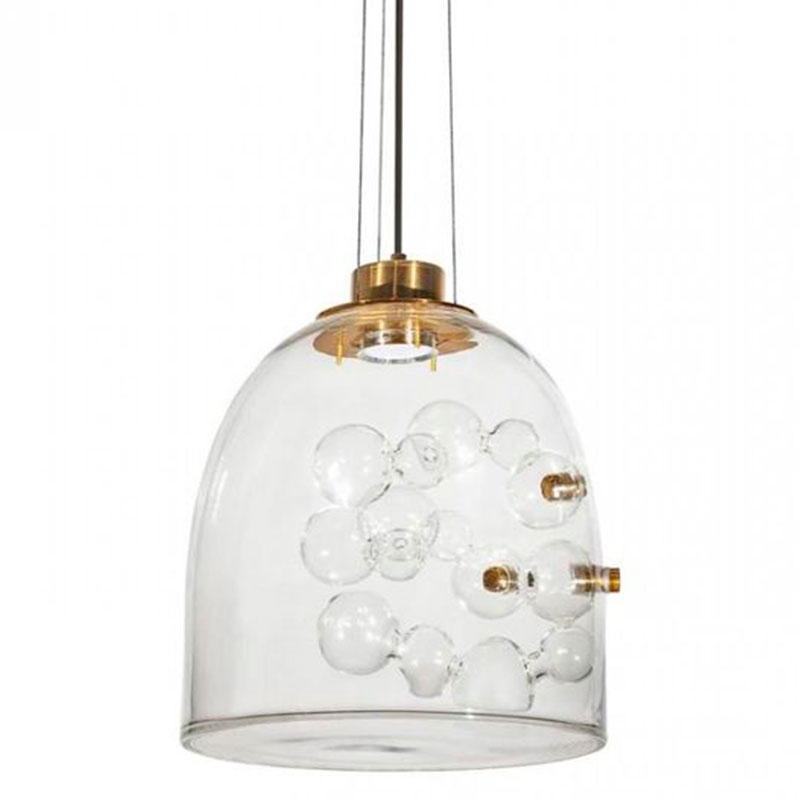 Подвесной светильник Lamps Inside Bubbles side bell Золотой Прозрачный Подвесной светильник Lamps Inside Bubbles side bell Золотой Прозрачный в Челябинске | Loft Concept