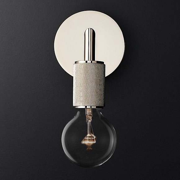Бра RH Utilitaire Single Sconce Silver Никель в Челябинске | Loft Concept 