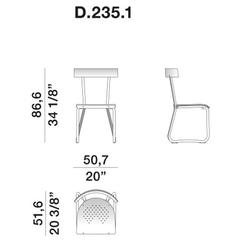 Дизайнерский стул из алюминия Gio Ponti D.235.1 Chair Дизайнерский стул из алюминия Gio Ponti D.235.1 Chair в Челябинске