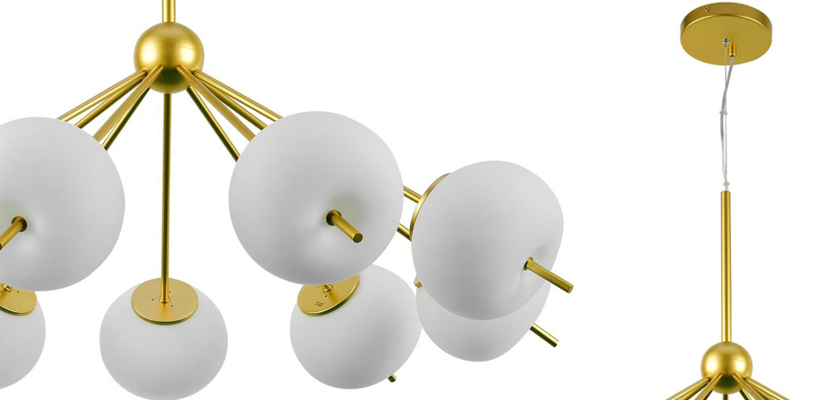 Люстра White ball brass Louise 9 Люстра White ball brass Louise 9 - Loft-Concept в Челябинске