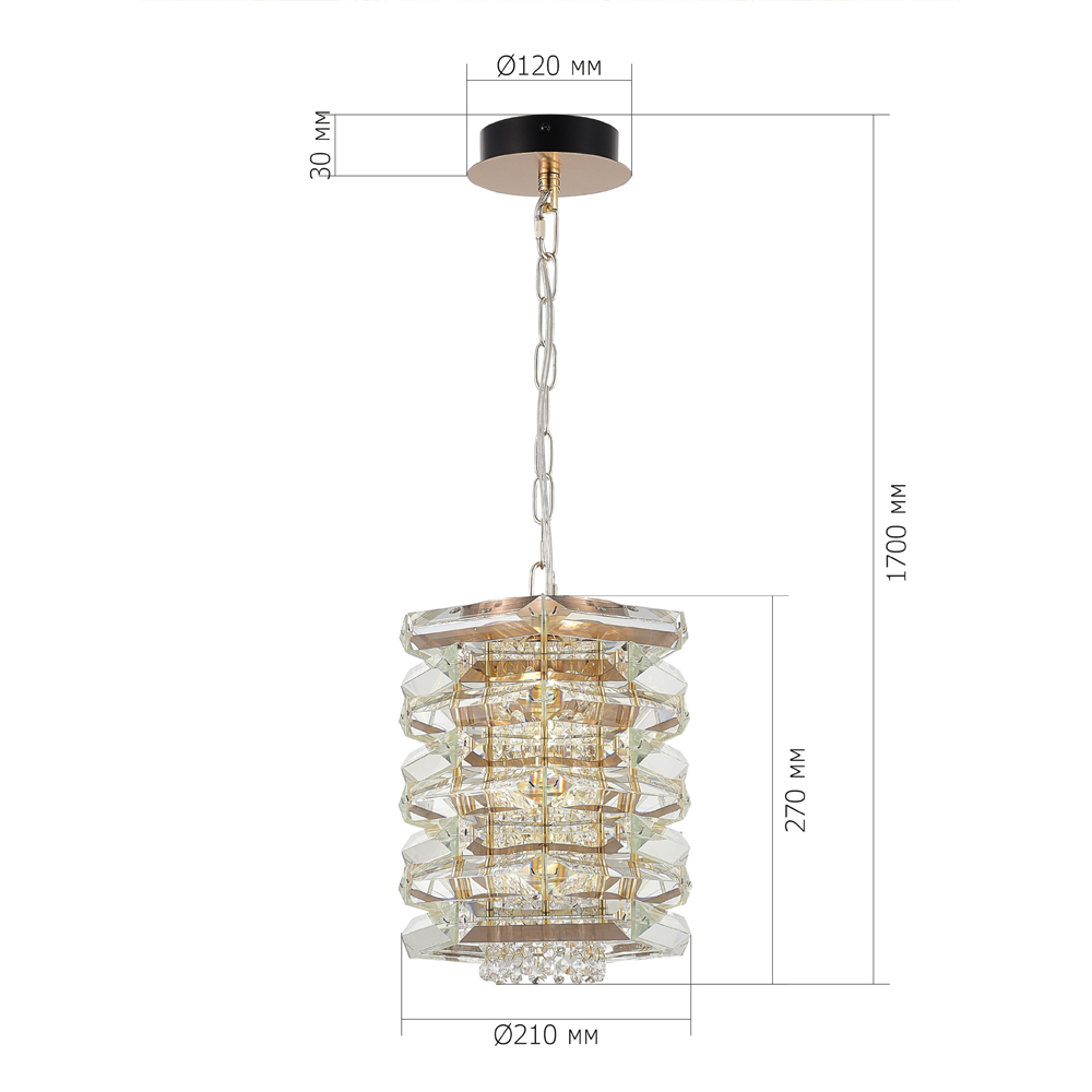 Подвесной светильник в классическом хрустальном обрамлении Light Garland в Челябинске