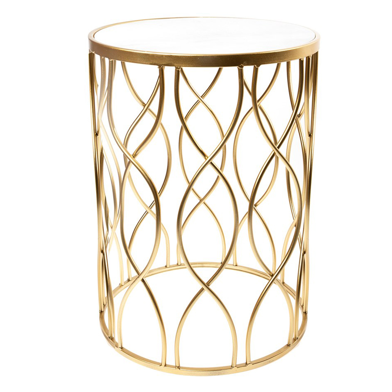 Приставной столик DNA Framing Table gold Золотой Белый Мрамор Bianco Приставной столик DNA Framing Table gold Золотой Белый Мрамор Bianco в Челябинске | Loft Concept