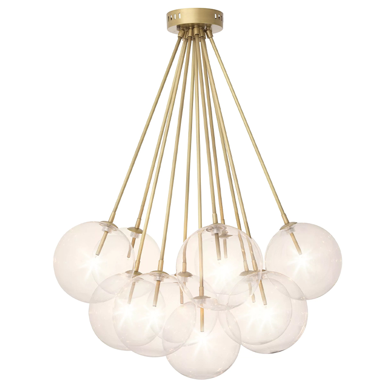 Люстра Eichholtz Ceiling Lamp Molecule Brass Латунь Прозрачное Стекло Люстра Eichholtz Ceiling Lamp Molecule Brass Латунь Прозрачное Стекло в Челябинске | Loft Concept