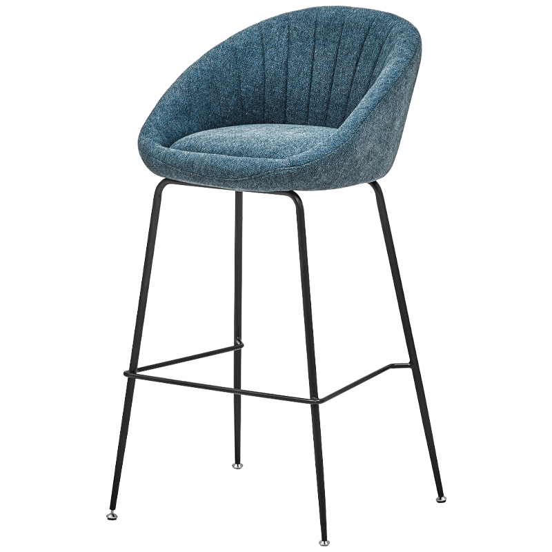 Барный стул Alberto Bar Stool Blue Черный Голубой пастельный Барный стул Alberto Bar Stool Blue Черный Голубой пастельный в Челябинске | Loft Concept