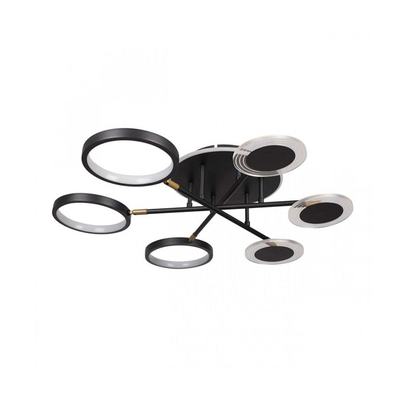 Люстра светодиодная BENDIK LIGHTING Black 6 плафонов Черный Прозрачный Люстра светодиодная BENDIK LIGHTING Black 6 плафонов Черный Прозрачный в Челябинске | Loft Concept