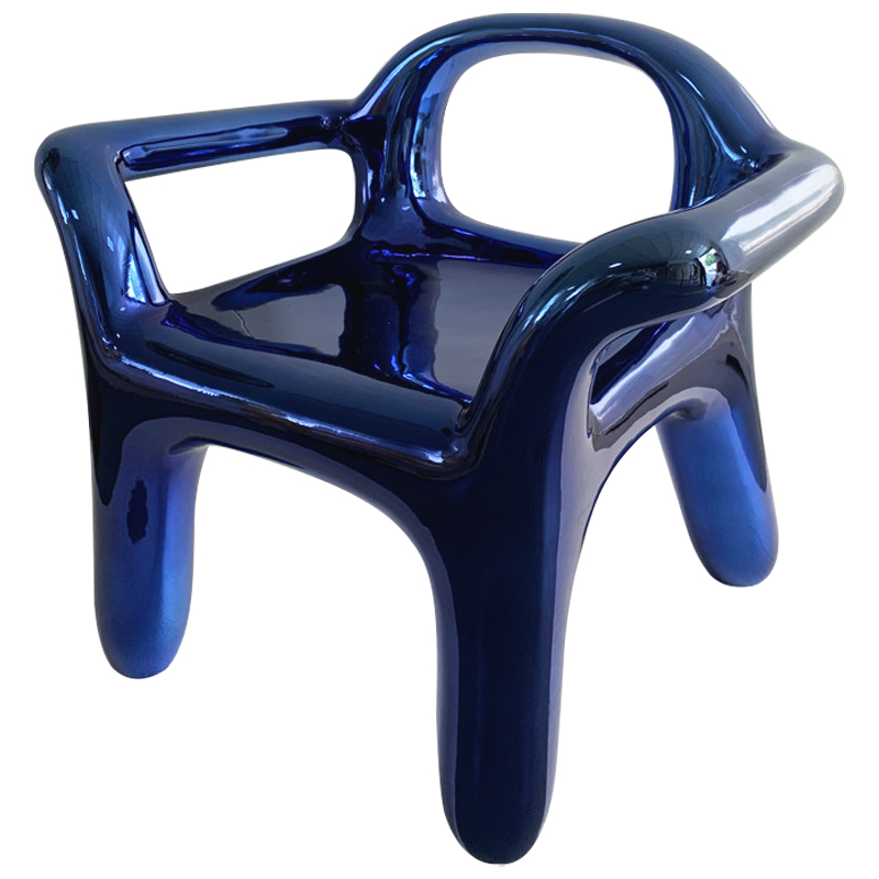 Кресло Deep Blue Metallica Shine Armchair Синий в Челябинске | Loft Concept 