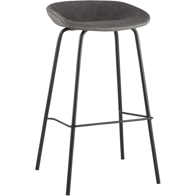 Стул Барный без Спинки Винтажная Серая Экокожа Vendramin Bar Chair Серый Черный Стул Барный без Спинки Винтажная Серая Экокожа Vendramin Bar Chair Серый Черный в Челябинске | Loft Concept