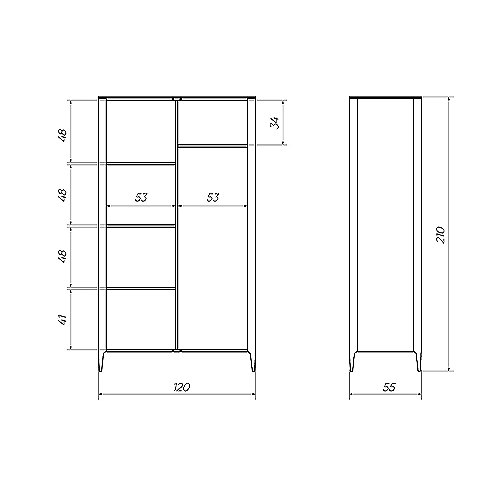 Шкаф двухстворчатый серо-бежевый Type в Челябинске