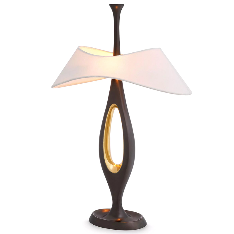 Настольная лампа Eichholtz Table Lamp Gianfranco Винтажная латунь Белый Золотой Настольная лампа Eichholtz Table Lamp Gianfranco Винтажная латунь Белый Золотой в Челябинске | Loft Concept