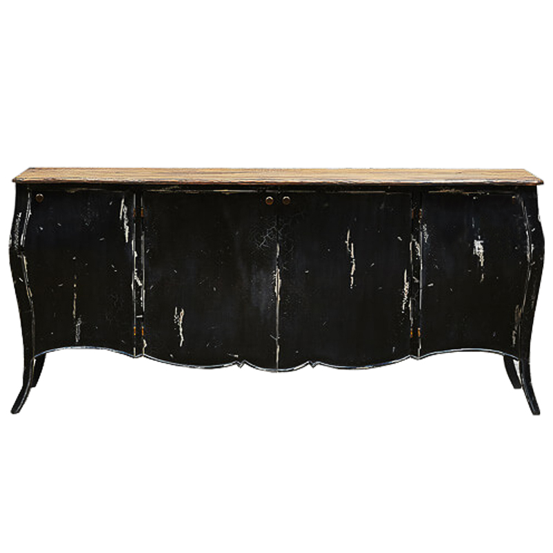 Комод длинный в стиле прованс Black Vintage Commode Черный Коричневый Винтажный черный Комод длинный в стиле прованс Black Vintage Commode Черный Коричневый Винтажный черный в Челябинске | Loft Concept