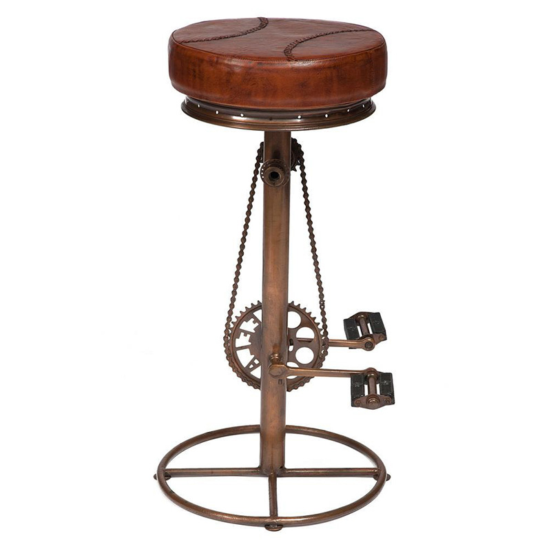 Стул с педалями от велосипеда Buffalo Leather Industrial Chair Коричневый Стул с педалями от велосипеда Buffalo Leather Industrial Chair Коричневый в Челябинске | Loft Concept