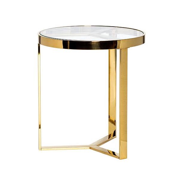Приставной стол Neoclassic Tee Gold Золотой Прозрачное Стекло Приставной стол Neoclassic Tee Gold Золотой Прозрачное Стекло в Челябинске | Loft Concept