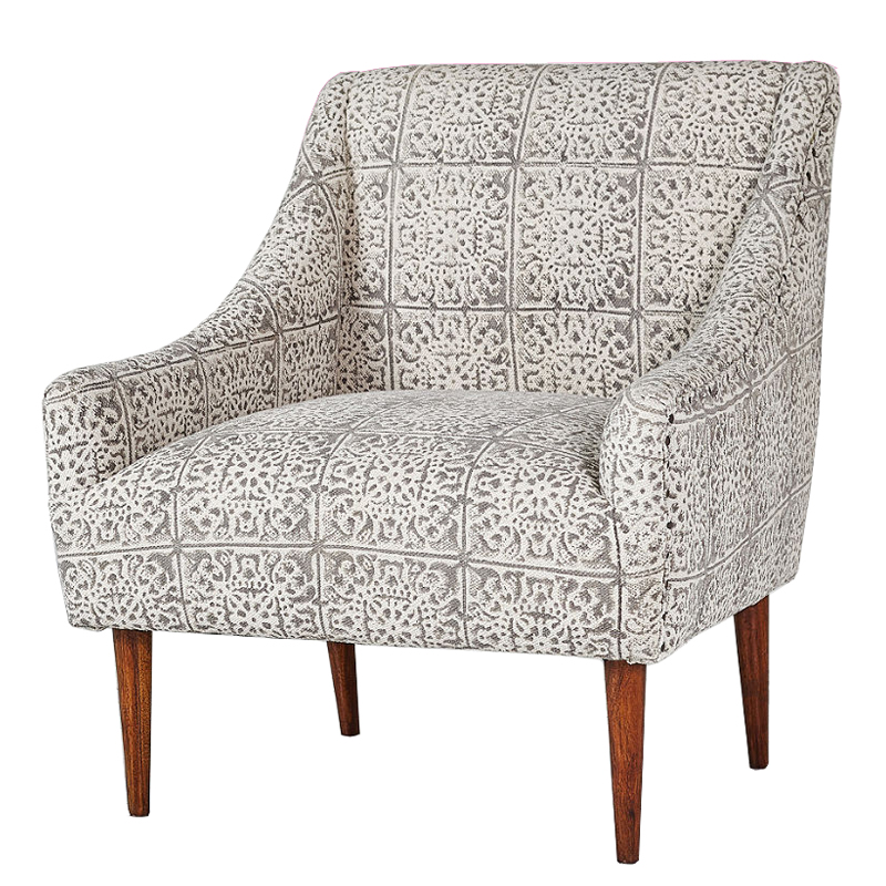Gray Ornament Armchair Кресло серый орнамент ivory ( слоновая кость ) Серый Gray Ornament Armchair Кресло серый орнамент ivory ( слоновая кость ) Серый в Челябинске | Loft Concept