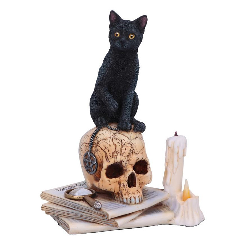 Статуэтка Cat on Skull Черный Бежево-серый Белый Статуэтка Cat on Skull Черный Бежево-серый Белый в Челябинске | Loft Concept
