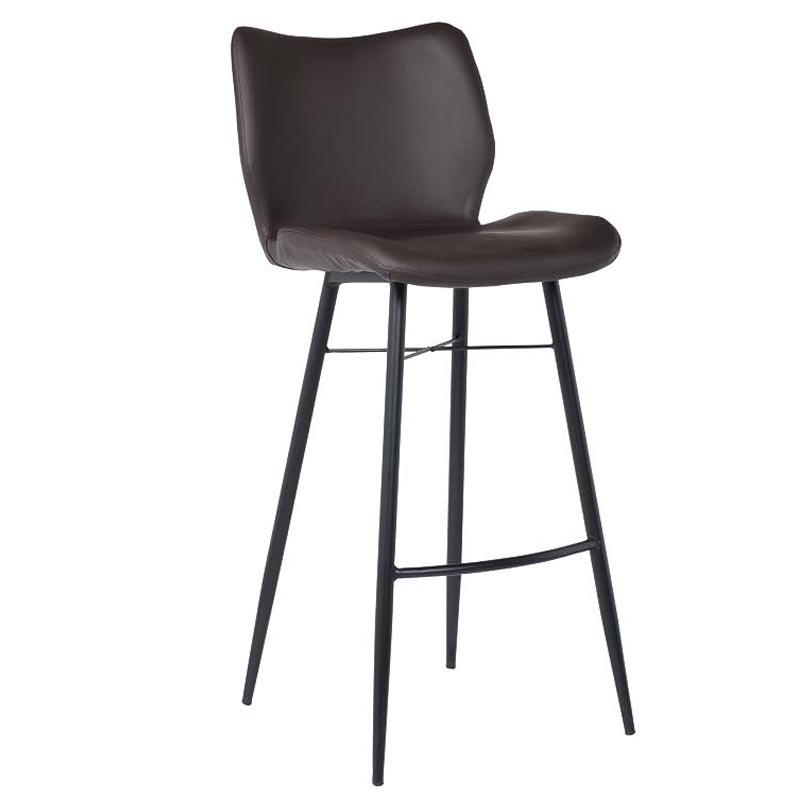 Барный стул Herald Eco Leather Bar Stool Коричневый Черный Барный стул Herald Eco Leather Bar Stool Коричневый Черный в Челябинске | Loft Concept