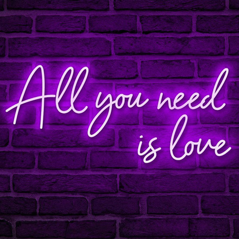 Неоновая настенная лампа All You Need is Love Neon Wall Lamp Фиолетовый Прозрачный Фиолетовый Неоновая настенная лампа All You Need is Love Neon Wall Lamp Фиолетовый Прозрачный Фиолетовый в Челябинске | Loft Concept