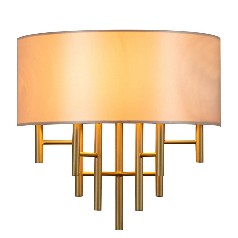 Бра Oswell Lampshade Wall Lamp Латунь Бежевый Бра Oswell Lampshade Wall Lamp Латунь Бежевый в Челябинске | Loft Concept
