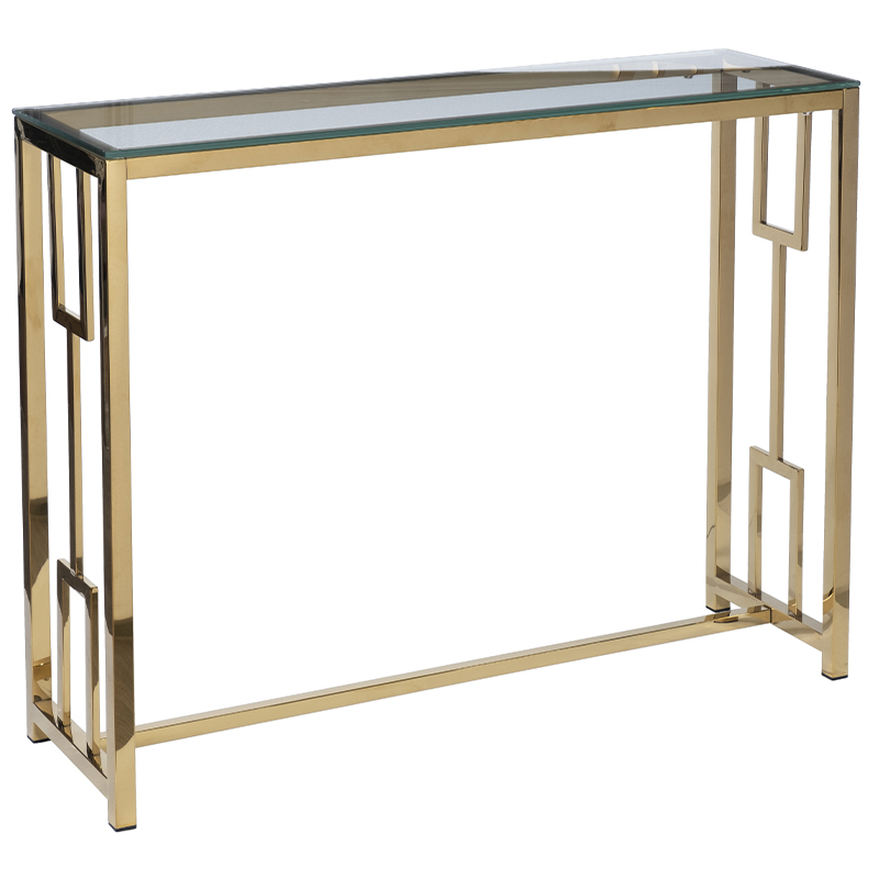 Консоль Golden Luxury I Console Золотой Прозрачное Стекло Консоль Golden Luxury I Console Золотой Прозрачное Стекло в Челябинске | Loft Concept