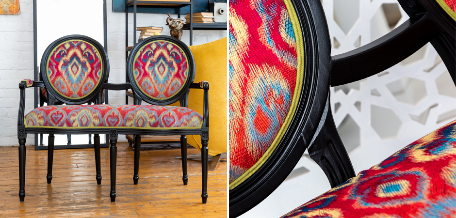 Диванетка Ikat Pattern Черная Диванетка Ikat Pattern Черная - Loft-Concept в Челябинске