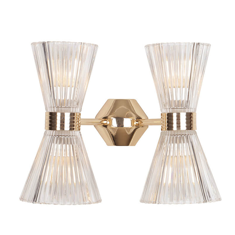Бра Glass Horn Light gold 4 Глянцевое золото Прозрачное Стекло Бра Glass Horn Light gold 4 Глянцевое золото Прозрачное Стекло в Челябинске | Loft Concept