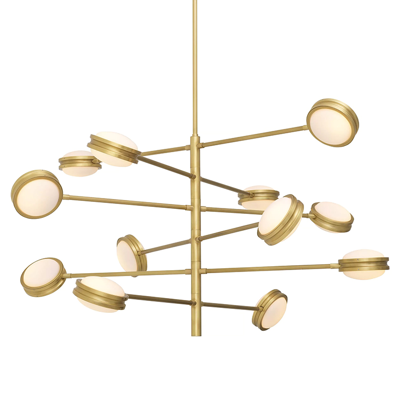 Люстра Eichholtz Chandelier Blaize Белое матовое стекло Латунь Люстра Eichholtz Chandelier Blaize Белое матовое стекло Латунь в Челябинске | Loft Concept