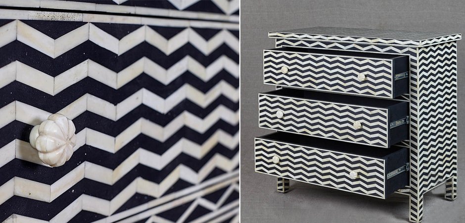 Комод инкрустация костью Inlaid Bone Chevron Комод инкрустация костью Inlaid Bone Chevron - Loft-Concept в Челябинске