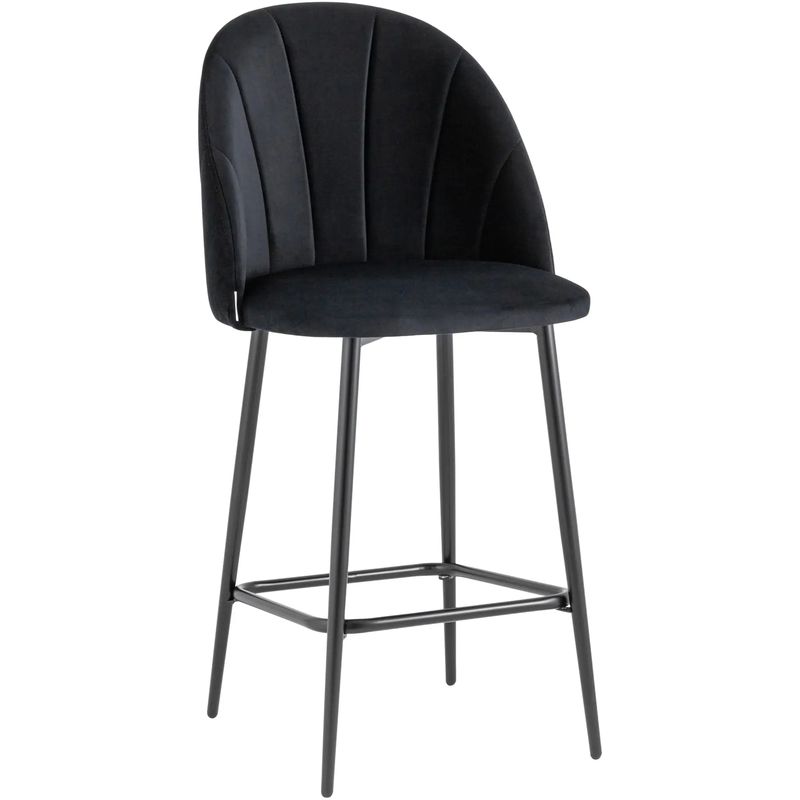 Барный Стул Balsari S Chair Черный Велюр Черный Барный Стул Balsari S Chair Черный Велюр Черный в Челябинске | Loft Concept