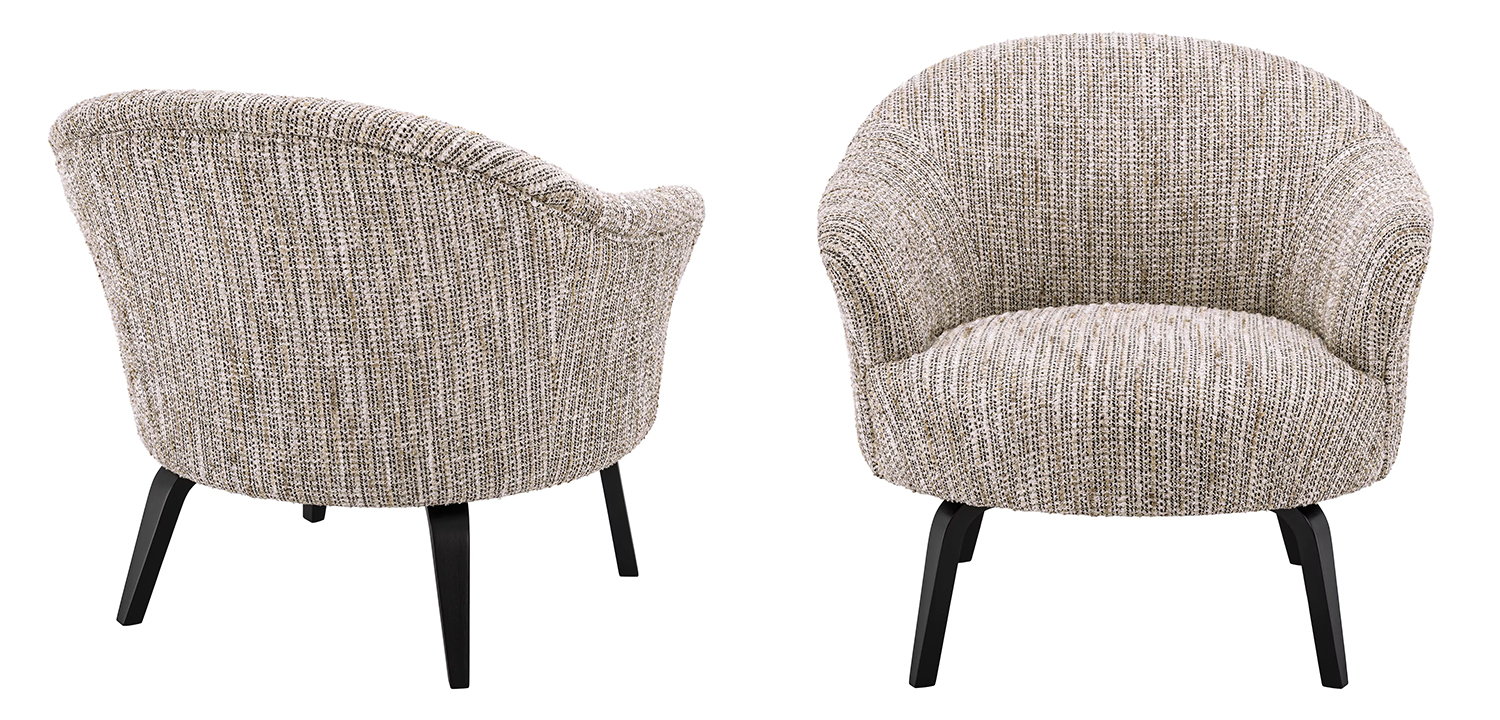 Кресло Eichholtz Chair Moretti Бежево-серый Черный - фото