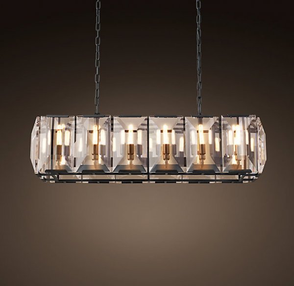 Люстра RH Harlow Crystal Square Chandelier 10 Черный Люстра RH Harlow Crystal Square Chandelier 10 Черный в Челябинске | Loft Concept
