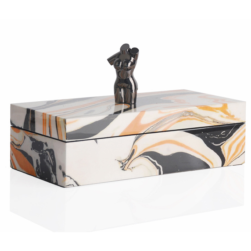 Шкатулка Birgitta Box Bust Черный Белый Оранжевый Шкатулка Birgitta Box Bust Черный Белый Оранжевый в Челябинске | Loft Concept