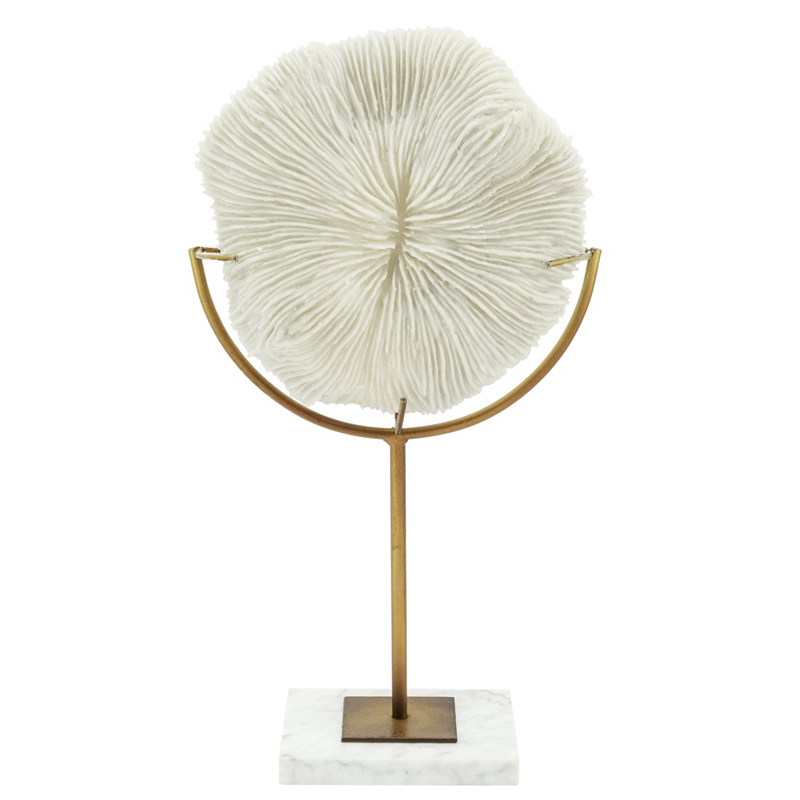 Аксессуар CORAL DISK+STAND Белый Винтажное Светлое Золото Аксессуар CORAL DISK+STAND Белый Винтажное Светлое Золото в Челябинске | Loft Concept