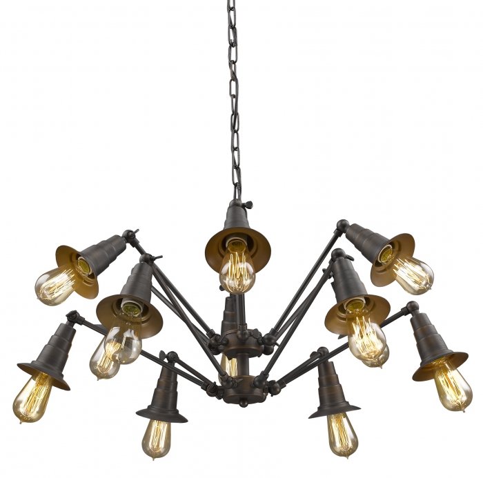 Люстра Loft Spider Chandelier 12 Коричневый винтаж Люстра Loft Spider Chandelier 12 Коричневый винтаж в Челябинске | Loft Concept
