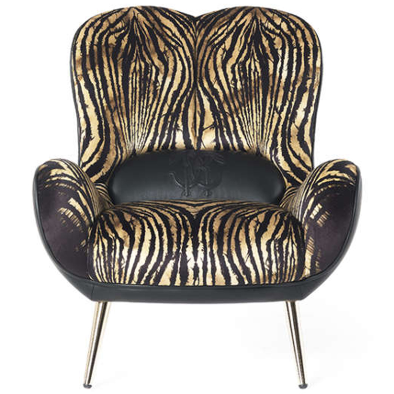Дизайнерское Кресло Tifnit Armchairs стиль Roberto Cavalli II Черный Бежевый Золотой Дизайнерское Кресло Tifnit Armchairs стиль Roberto Cavalli II Черный Бежевый Золотой в Челябинске | Loft Concept