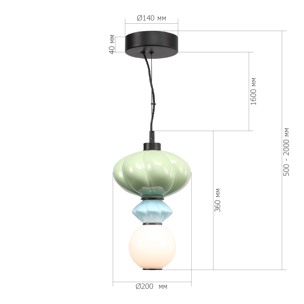 Подвесной светильник фигурный с керамическими элементами Fragrant Light в Челябинске