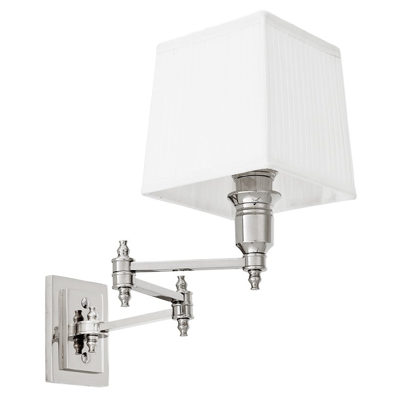 Бра Wall Lamp Lexington Swing Nickel+White Никель Белый Бра Wall Lamp Lexington Swing Nickel+White Никель Белый в Челябинске | Loft Concept
