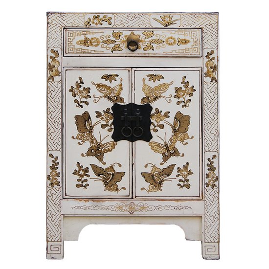 Тумба Chinese Painting Butterflies White Белый Золотой Тумба Chinese Painting Butterflies White Белый Золотой в Челябинске | Loft Concept