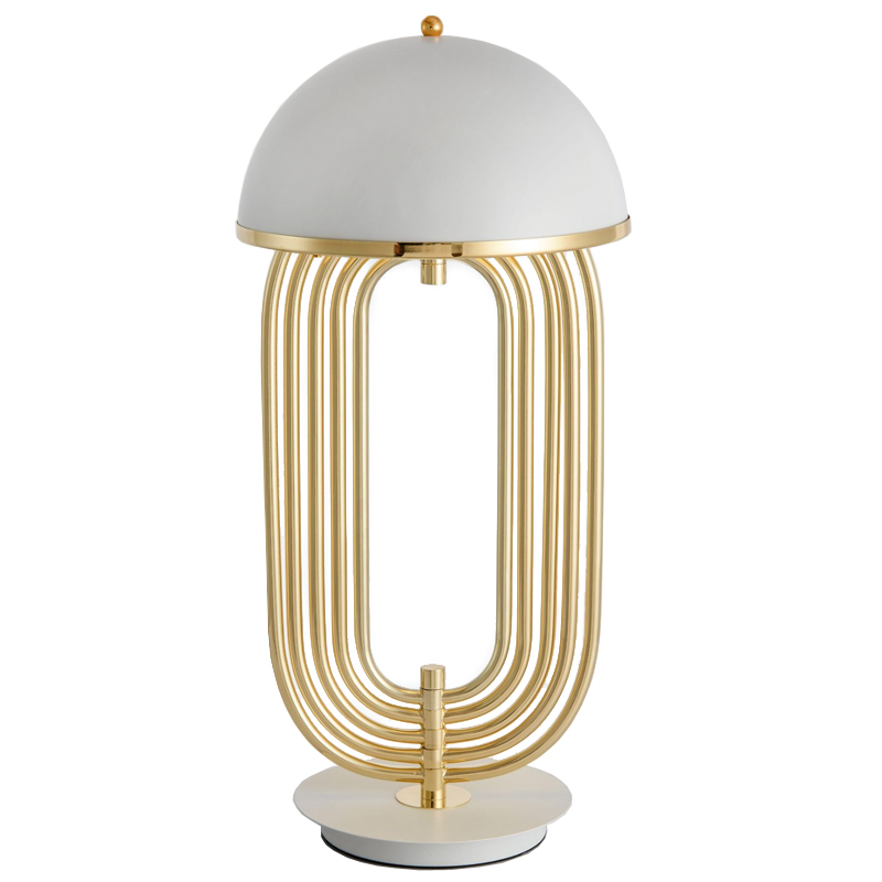 Настольная лампа Delightfull Turner Table Lamp White Глянцевое золото Белый Настольная лампа Delightfull Turner Table Lamp White Глянцевое золото Белый в Челябинске | Loft Concept