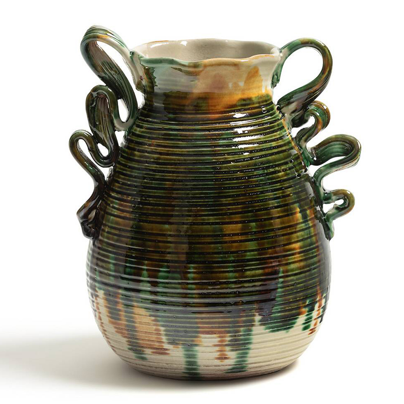 Ваза Faience Vase I Белый Зеленый Желтый Синий Ваза Faience Vase I Белый Зеленый Желтый Синий в Челябинске | Loft Concept