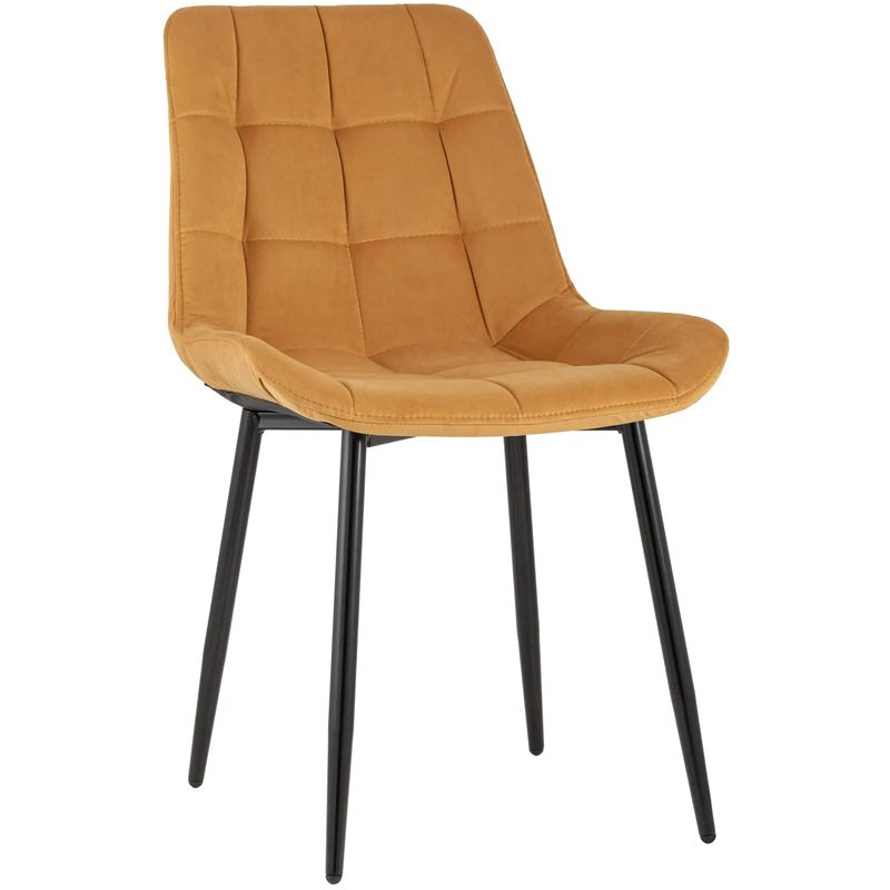 Стул NANCY Chair Оранжевый Велюр Черные Ножки Оранжевый Черный Стул NANCY Chair Оранжевый Велюр Черные Ножки Оранжевый Черный в Челябинске | Loft Concept