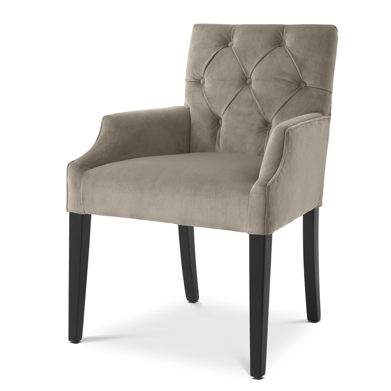 Стул Eichholtz DINING CHAIR ATENA WITH ARM Серый Стул Eichholtz DINING CHAIR ATENA WITH ARM Серый в Челябинске | Loft Concept