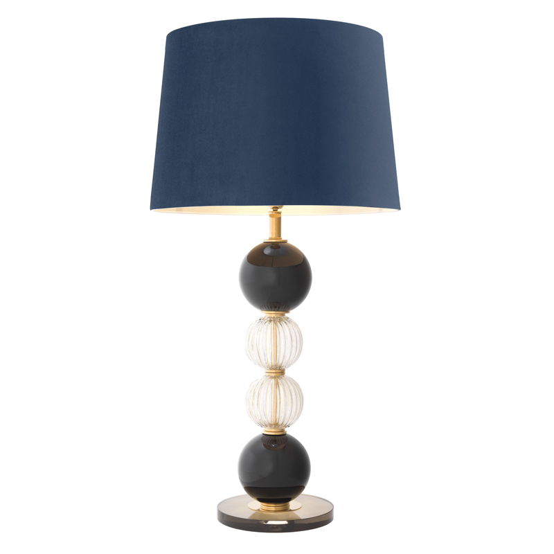 Настольная лампа Eichholtz Table Lamp Fresco Латунь Античная полированная Сапфирово-синий Черный Прозрачный Настольная лампа Eichholtz Table Lamp Fresco Латунь Античная полированная Сапфирово-синий Черный Прозрачный в Челябинске | Loft Concept