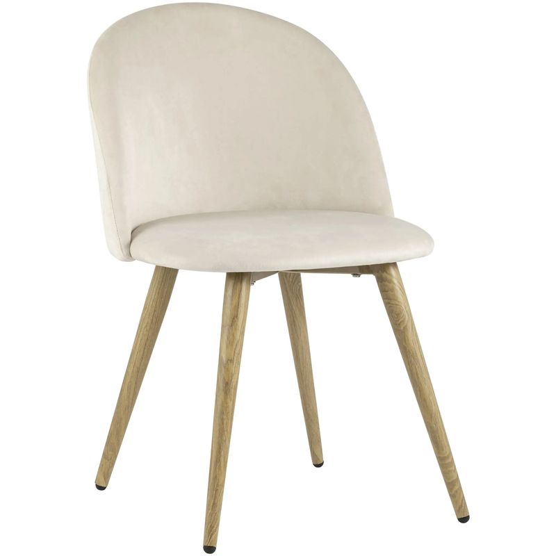Стул Miruna Chair II Молочный Велюр Молочный Древесина в Челябинске | Loft Concept 