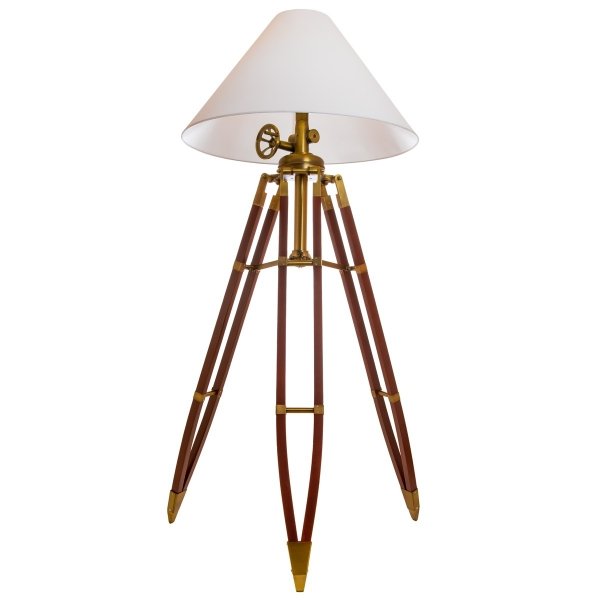 Напольная лампа Telescopo Floor Lamp Латунь Белый Напольная лампа Telescopo Floor Lamp Латунь Белый в Челябинске | Loft Concept