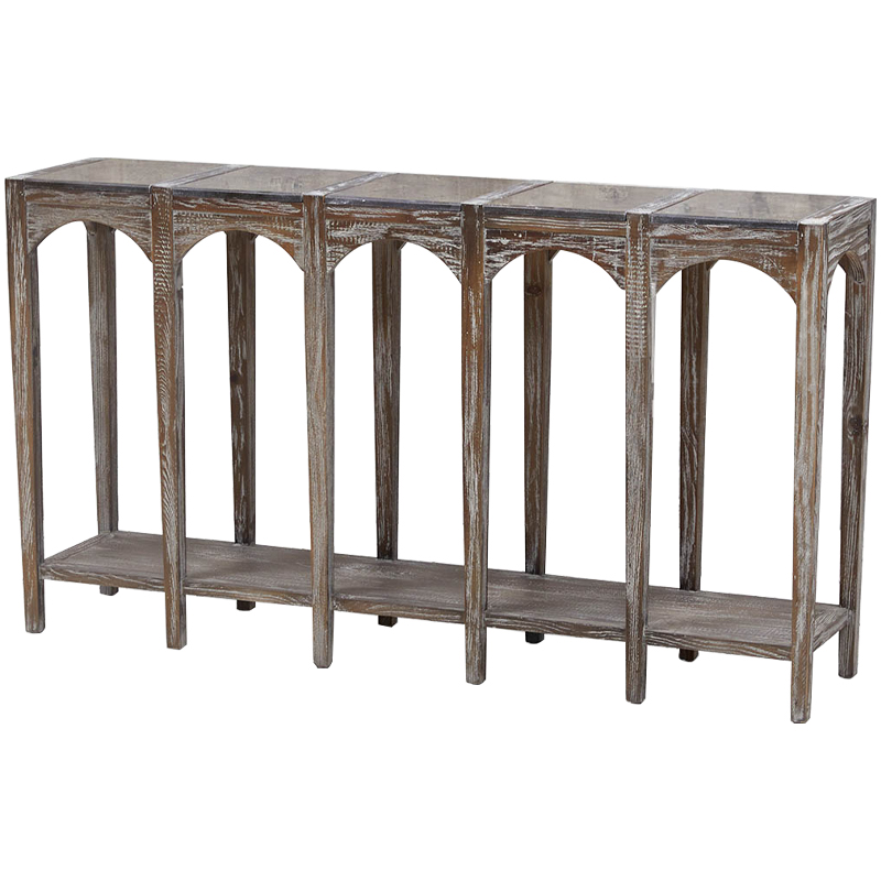 Деревянная консоль с каменной столешницей Beata Wood Console Коричневый Деревянная консоль с каменной столешницей Beata Wood Console Коричневый в Челябинске | Loft Concept