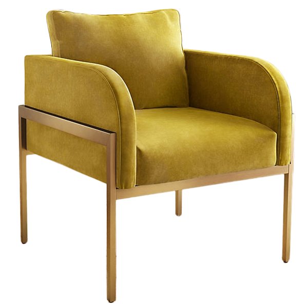 Кресло Velvet Ardmore Chair Золотой Голубой Кресло Velvet Ardmore Chair Золотой Голубой в Челябинске | Loft Concept