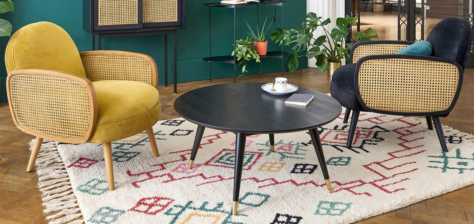 Круглый черный кофейный столик Круглый черный кофейный столик - Loft-Concept в Челябинске