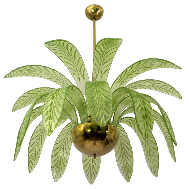 Люстра Дизайнерская Листья Пальмы Modern Chandelier with Palm Leaves Золотой Зеленый Люстра Дизайнерская Листья Пальмы Modern Chandelier with Palm Leaves Золотой Зеленый в Челябинске | Loft Concept