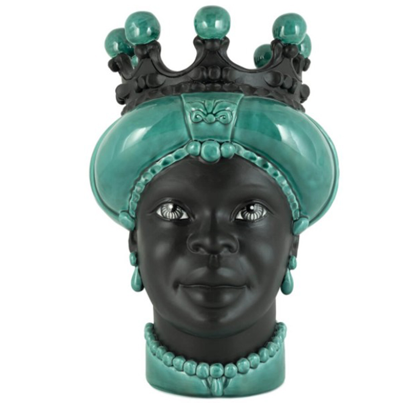 Ваза VASE MORO LADY CROWN DARK green Черный Зеленый в Челябинске | Loft Concept 