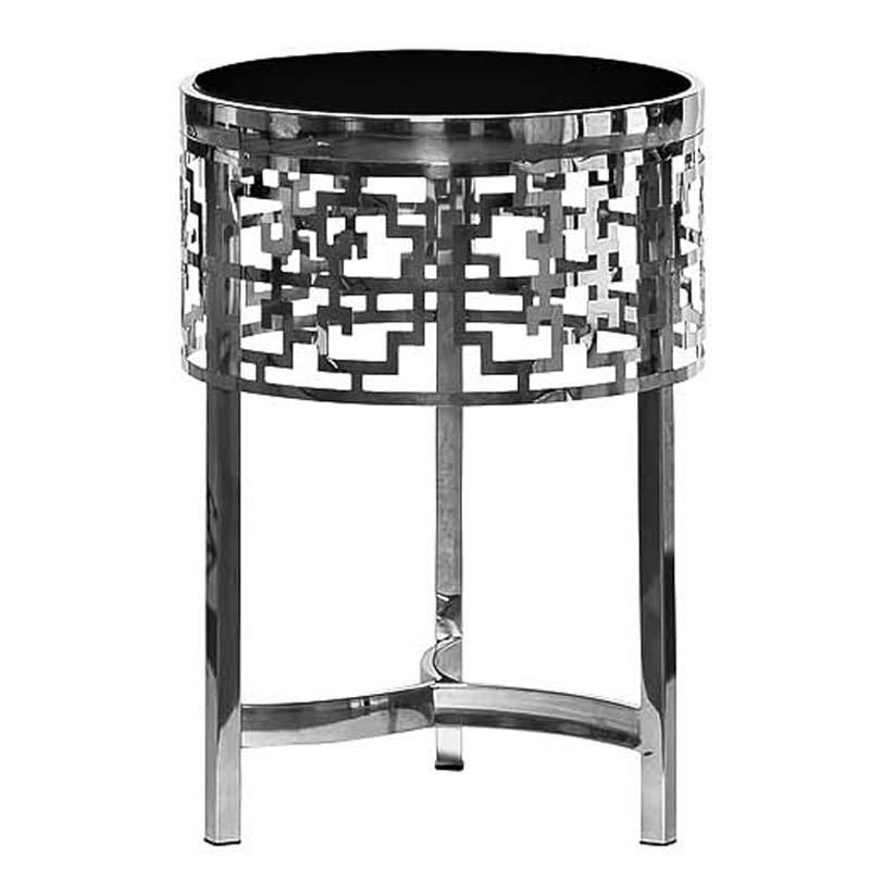 Приставной стол Yen Geometry Side Table silver 50 Серебряный Приставной стол Yen Geometry Side Table silver 50 Серебряный в Челябинске | Loft Concept